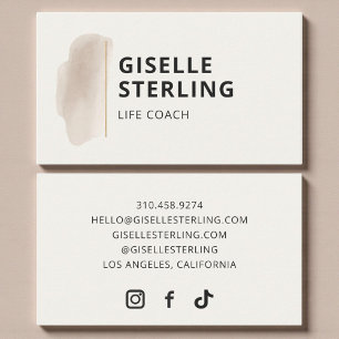 Visita Elegante tarjeta de coach de vida en acuarela beig