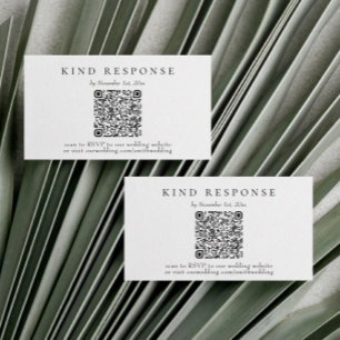 Visita Elegante tarjeta de código QR clásica Boda RSVP