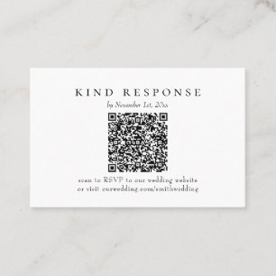 Visita Elegante tarjeta de código QR clásica Boda RSVP