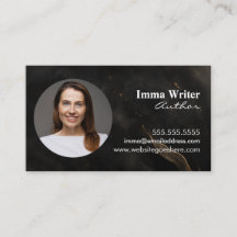 Elegante tarjeta de contacto de autor en mármol co
