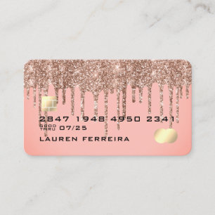 Visita Elegante tarjeta de crédito Rubor Pink Sparkly Dri