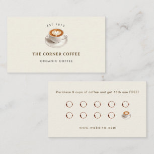 Visita Elegante tarjeta de fidelidad de cafetería persona