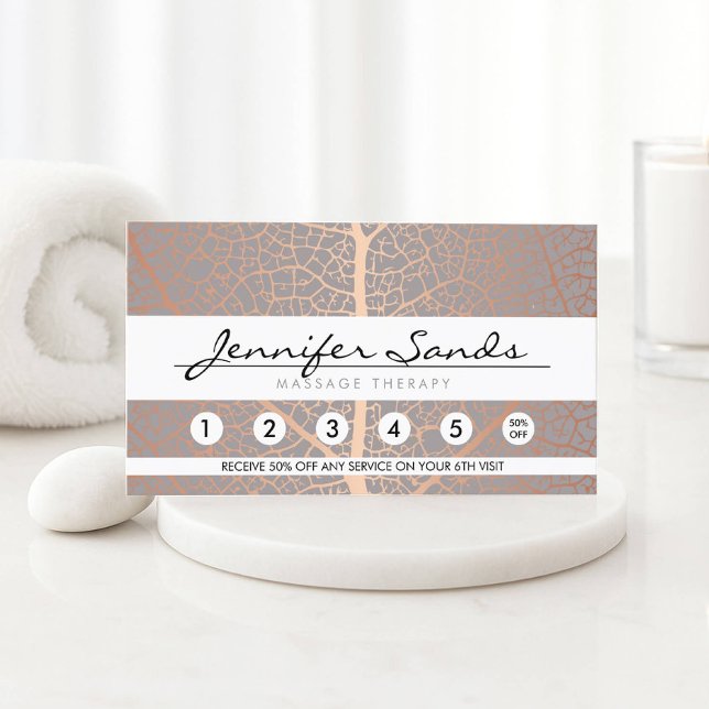 Visita Elegante tarjeta de fidelidad de patrón de árbol d (Subido por el creador)