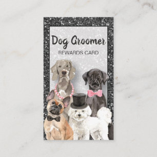 Visita Elegante tarjeta de fidelidad de perro Purpurina n