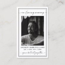 Elegante tarjeta de foto de la oración del funeral