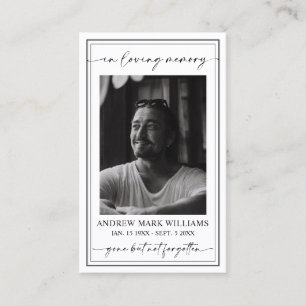 Visita Elegante tarjeta de foto de la oración del funeral