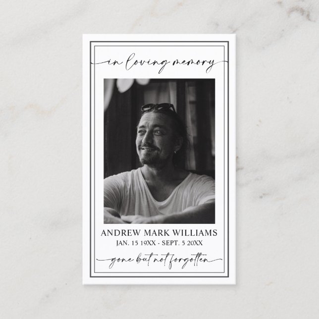 Visita Elegante tarjeta de foto de la oración del funeral (Anverso)