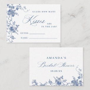Visita Elegante tarjeta de juego de flores azules victori