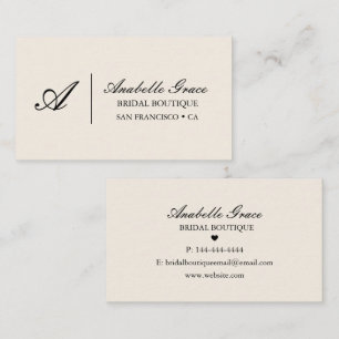 Visita Elegante tarjeta de negocio nupcial con letra scri