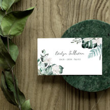 Elegante tarjeta de negocios de color verde acuáti