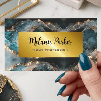 Visita Elegante tarjeta de negocios de mármol dorado y ru