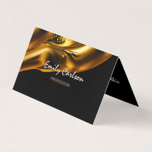 Visita Elegante tarjeta de negocios de oro negro y falso 