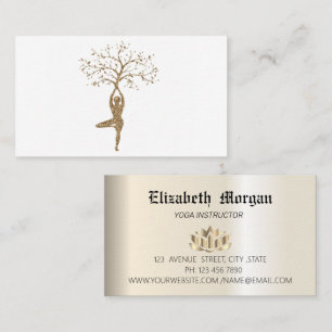 Visita Elegante tarjeta de negocios de yoga floral de lot