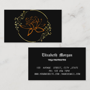 Visita Elegante tarjeta de negocios de yoga floral de lot