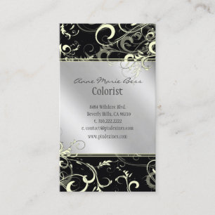 Visita Elegante tarjeta de negocios en blanco negro plate