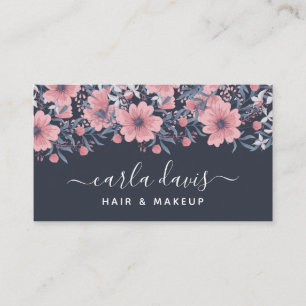 Visita Elegante Tarjeta de Negocios Floral Rosa Acuarela