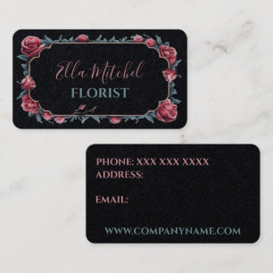 Visita Elegante tarjeta de negocios florista con rosas