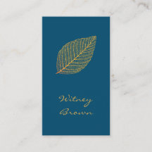 Elegante tarjeta de negocios minimalista de hoja d