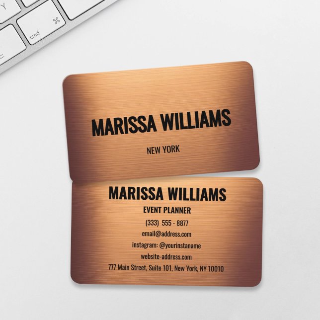 Visita Elegante tarjeta de negocios moderna de cobre rico (Subido por el creador)
