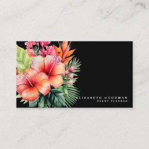 Visita Elegante tarjeta de negocios moderna tropical negr