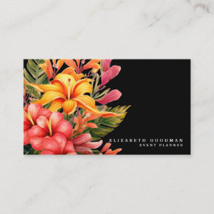Visita Elegante tarjeta de negocios moderna tropical negr