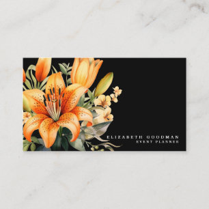 Visita Elegante tarjeta de negocios negra de Lily Lily Tr