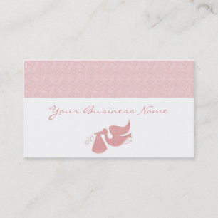 Visita Elegante Tarjeta de Negocios Rosa de la Cigüeña