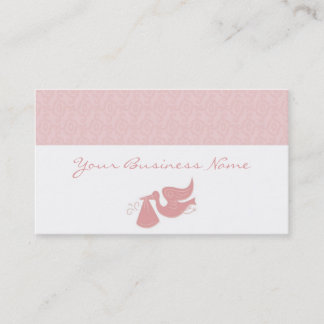 Visita Elegante Tarjeta de Negocios Rosa de la Cigüeña
