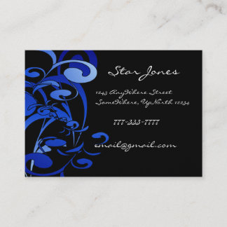 Visita Elegante Tarjeta De Negocios Swirl Blue