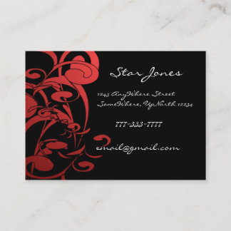 Visita Elegante Tarjeta De Negocios Swirl RED -