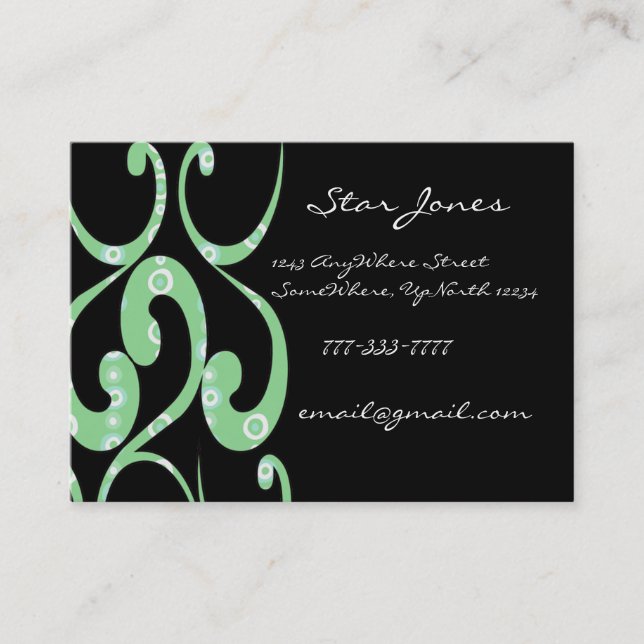 Visita Elegante Tarjeta De Negocios Swirl Rtro - (Anverso)