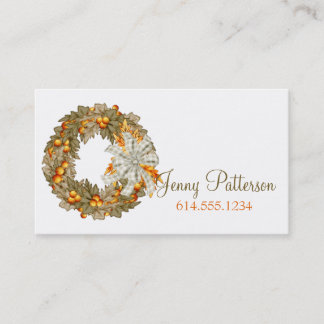 Visita Elegante Tarjeta de Negocios Wreath de temporada d
