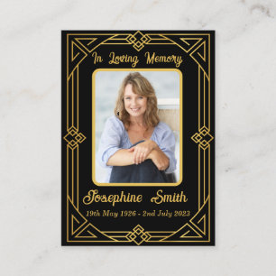 Visita Elegante Tarjeta de Oración Fotográfica en Memoria