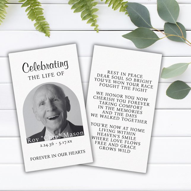 Visita Elegante Tarjeta de Oración Funeral de Fotografía (Subido por el creador)