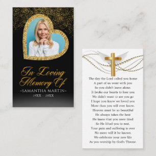 Visita Elegante tarjeta de oración funeraria de foto de c
