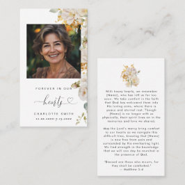 Visita Elegante tarjeta de oración funeraria de foto flor