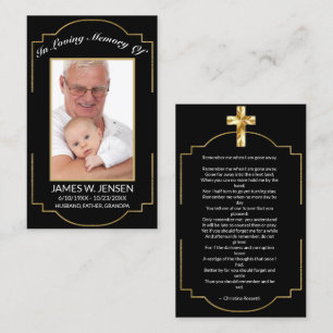 Visita Elegante tarjeta de oración funeraria de fotografí