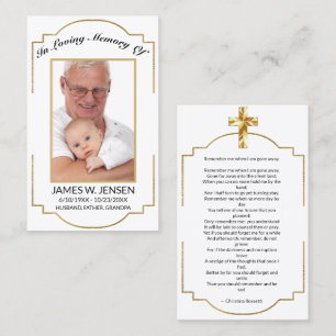 Visita Elegante tarjeta de oración funeraria de fotografí
