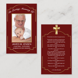Visita Elegante tarjeta de oración funeraria de fotografí