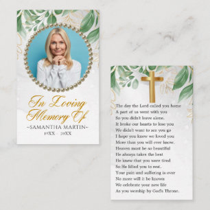 Visita Elegante tarjeta de oraciones funerales de foto Eu