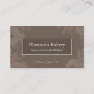 Visita Elegante tarjeta de panadería floral marrón chocol