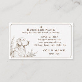 Visita Elegante Tarjeta de Perrera Personalizable 