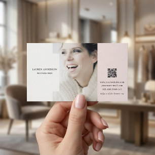 Visita Elegante Tarjeta de Presentación con Código QR de 