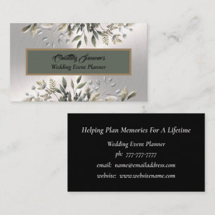 Visita Elegante tarjeta de presentación de Boda plateado 
