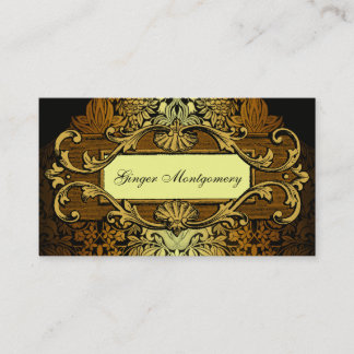 Visita Elegante tarjeta de presentación de Damask Gold Fr