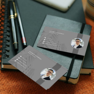 Visita Elegante tarjeta de presentación de fotos grises