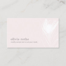 Elegante tarjeta de presentación de plumas de pavo