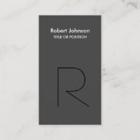 Elegante tarjeta de presentación en monograma gris