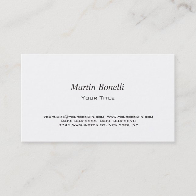 Visita Elegante tarjeta de presentación moderna Minimalis (Anverso)
