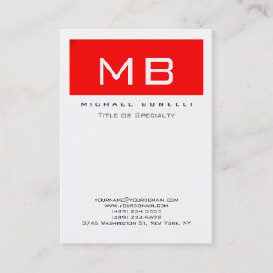 Visita Elegante tarjeta de presentación Monograma Blanco 